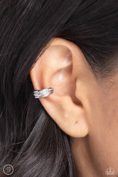 Serrated Season - silver ear cuff