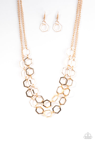 Hex in Line 2-piece Set - gold